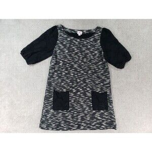 Postmark Women's Knit Dress Medium Black Geometric Short Sleeve